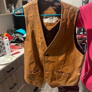 Sidneys Vintage Unisex Leather Vest Size Medium